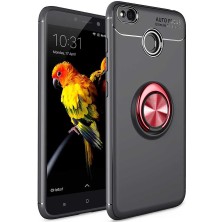 FLAMENKO Xiaomi Redmi 4x Kılıf Flmk Ravel Silikon Kapak-Siyah-Kırmızı