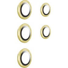 FLAMENKO Galaxy S24 Ultra Uyumlu Flmk Kamera Lens Koruyucu Cam Filmi-Gold