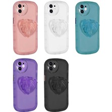 FLAMENKO iPhone 12 Kılıf Kamera Korumalı Pop Soketli Renkli Flmk Ofro Kapak-Mor