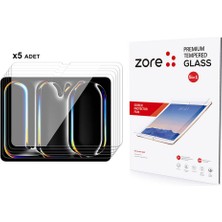 FLAMENKO iPad 13 Pro 2024 Uyumlu Flmk 5in1 Tablet Temperli Cam Ekran Koruyucu-Şeffaf