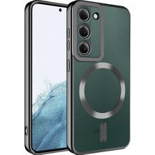 FLAMENKO Galaxy S23 Plus Kılıf Magsafe Wireless Şarj Özellikli Flmk Setro Silikon-Siyah