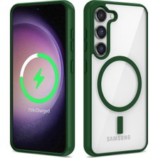 FLAMENKO Galaxy S23 Plus Kılıf Magsafe Wireless Şarj Özellikli Silikon Flmk Ege Kapak-Yeşil