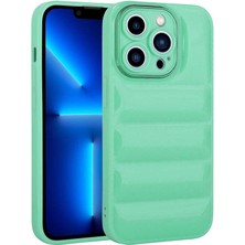 FLAMENKO Apple iPhone 13 Pro Kılıf Kamera Korumalı Parlak Airbag'li Flmk Galya Kapak-Su Yeşil