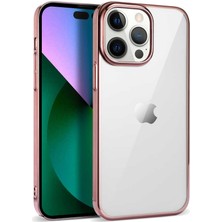 FLAMENKO iPhone 14 Pro Max Kılıf Flmk Pixel Kapak-Rose Gold