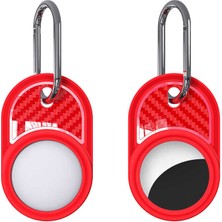 FLAMENKO ​zore Airtag 05 Uyumlu Silikon Anahtarlık-Kırmızı