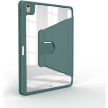 FLAMENKO iPad 11.nesil 2025 Kılıf Flmk Nayn Dönebilen Standlı Kılıf - Koyu Yeşil