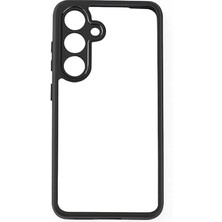 FLAMENKO Galaxy S24 Kılıf Kamera Korumalı Şeffaf Arka Yüzey Flmk New Roll Kapak-Siyah