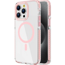 FLAMENKO Apple iPhone 15 Pro Max Kılıf Magsafe Şarj Özellikli Airbagli Takılabilir Askı Aparatlı Flmk Nana Kapak-Pembe