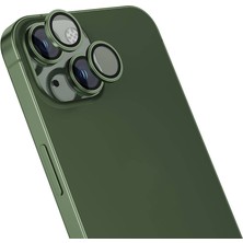 FLAMENKO iPhone 15 Plus Uyumlu Flmk Cl-15 Parmak Izi Bırakmayan Anti-Reflective Kamera Lens Koruyucu-Yeş