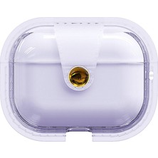 FLAMENKO Airpods Pro 2 Uyumlu Flmk Airbag 33 Darbelere Karşı Dayanıklı Magnetik Kılıf-Mor