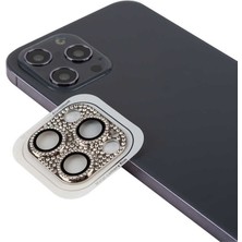 FLAMENKO iPhone 12 Pro Uyumlu Flmk Cl-08 Kamera Lens Koruyucu-Gümüş