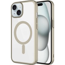FLAMENKO Apple iPhone 15 Kılıf Wireless Şarj Özellikli Sert Pc Flmk Mat Riksos Magsafe Kapak-Sarı