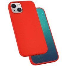 FLAMENKO iPhone 13 Mini Kılıf Flmk Silk Silikon-Kırmızı