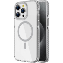 FLAMENKO Apple iPhone 14 Pro Max Kılıf Magsafe Şarj Özellikli Airbagli Takılabilir Askı Aparatlı Flmk Nana Kapak-Gri