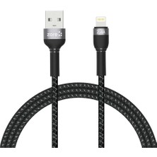 FLAMENKO Siyah Shira Serisi Lightning USB Kablo 1 Metre
