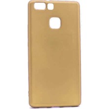 FLAMENKO Huawei P9 Kılıf Flmk Premier Silikon Kapak-Gold