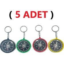 Özbience Renkli Plastik Pusula Anahtarlık Seti, 5'li, Şık ve Dayanıklı Tasarım