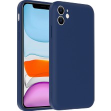 FLAMENKO iPhone 11 Kılıf Kamera Korumalı Kartlık Hazneli Flmk Vitra Kapak - Lacivert