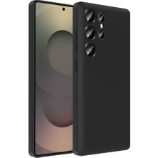 FLAMENKO Galaxy S25 Ultra Kılıf Kamera Korumalı Kartlık Hazneli Flmk Vitra Kapak - Siyah