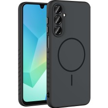 FLAMENKO Galaxy A16 Kılıf M-Safe Şarj Özellikli Zore Tea Kapak - Siyah