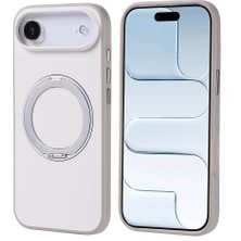 FLAMENKO iPhone 17 Air Kılıf M-Safe Şarj Özellikli Standlı Flmk Proton Silikon Kapak - Gri