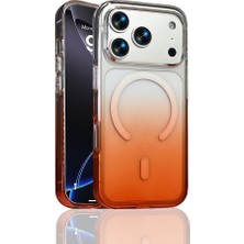 FLAMENKO iPhone 17 Pro Max Kılıf M-Safe Şarj Özellikli Zore Septik Silikon Kapak - Turuncu