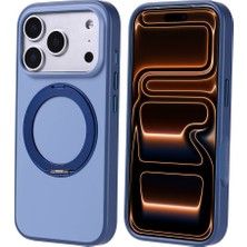 FLAMENKO iPhone 17 Pro Kılıf M-Safe Şarj Özellikli Standlı Flmk Proton Silikon Kapak - Lacivert