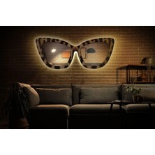 Nilisis Zebra Desenli Gözlük Ayna, Gözlük Şeklinde Duvar Aynası