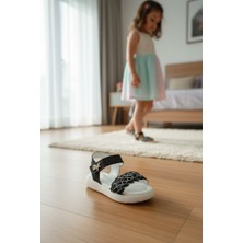 Enoch Özel Örgü Bant Tasarımlı Işıltılı ve Modern Amblem Detaylı Çocuk Sandalet