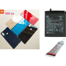 SDT Mi8 Se Arka Batarya Kapağı ,batarya ve B7000 Yapıştırıcı (Siyah)