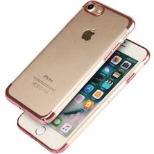 FLAMENKO iPhone Se 2022 Uyumlu Flmk Tareks Şeffaf Kapak-Rose Gold