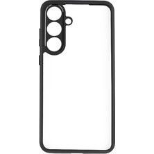 FLAMENKO Galaxy S25 Fe Kılıf Kamera Korumalı Şeffaf Arka Yüzey Flmk New Roll Kapak - Siyah