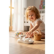 Enoch Özel Örgü Bant Tasarımlı Işıltılı ve Modern Amblem Detaylı Çocuk Sandalet