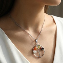 Taş Sandığı Yengeç Burcu Hayat Ağacı Kolye - Paslanmaz Çelik