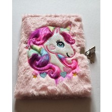 Kilitli Hatıra Defteri 3D Figürlü Peluş Günlük Anı Not Defteri 80Y A5 Çizgili