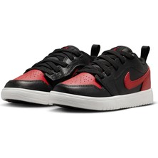 Nike Jordan 1 Low Alt Ps Çocuk Lastik Bağcıklı Gri Cırtlı Deri Ayakkabı DR9748-146