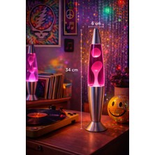 Biton Toptan  Lav Lambası 34,5 cm – Pembe Atmosfer Işığı, Dekoratif Gece Lambası, Konsept Lamba Aydınlatma