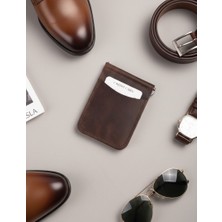 Saraci Leather Craft Deri Slim Kartlık ve Cüzdan, Para Klips Detaylı
