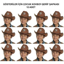 Zero Land Hnrlishp Kovboy Şerif Şapkası Kahve 12 Adet - Kostüm, Parti ve Gösteri Şapkası