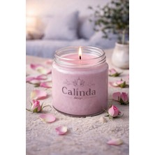 Calinda Candles Kavanoz Mum | Gül Kokulu %100 Soya Wax Dekoratif Mum – El Yapımı Modern Tasarım
