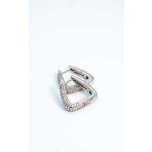 Sirenith Gümüş Kaplama Taşlı Çelik Küpe