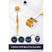 Elamour - Dezenfektan Hediyeli - Orijinal Titanyum Iğneli - 0,50MM 540 Iğneli Saç ve Cilt Bakım Dermaroller