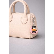 Mdm Style 🎀🐻🌙 Sevimli Ayı Metal Zincirli Anahtarlık Charm –çanta ve Anahtar Aksesuarı