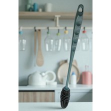 Katilus 2  Li Silikon Bardak ve Kavanoz Yıkama Fırçası Uzun Saplı  28 cm Gri Temizleme Fırçası Biberon Yıkama Fırçası