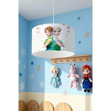 Allians Beyaz Elsa ve Anna Desenli Çocuk Odası Avizesi, Şık ve Eğlenceli Aydınlatma