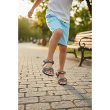 Enoch Çift Cırt Bantlı ve Kabartma Yazı Detaylı Ergonomik Sportif Çocuk Sandalet