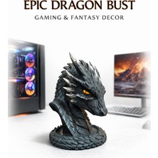 The Mark Decor Fantastik Ejderha Biblo El Yapımı Heykel - Dekoratif Bilgisayar Gaming Çalışma Masası Raf Dekoru