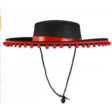 Zero Land Hnrlishp Kırmızı Ponponlu Siyah Renk Çocuk Ispanyol Şapkası