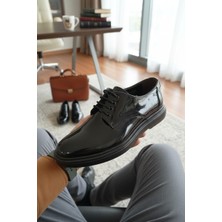 Enoch Modern Kesim Erkek Çocuk Için Parlak Doku ve Klasik Bağcıklı Düğün ve Okul Kundurası