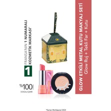 Yves Rocher Glow Etkili Metal Kutu Makyaj Seti – Glow Gelincik Kırmızısı Ruj 3.5 gr & Mat Bej Tekli Far 2 gr